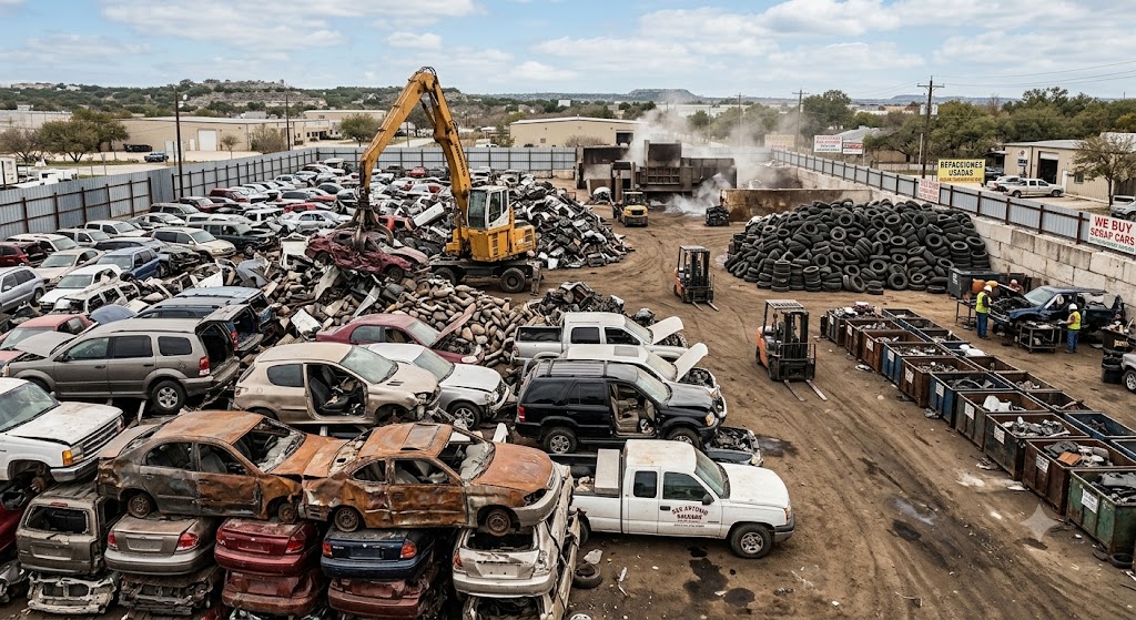 Aerial view of the Noriega Brothers scrap yard